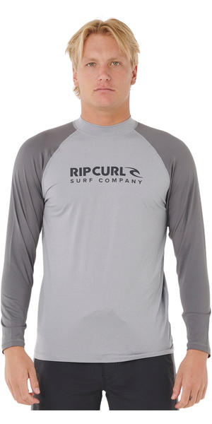2026 Rip Curl Mens Shock UPF Long Sleeve Rash Vest 16GMRV - Grey Marle